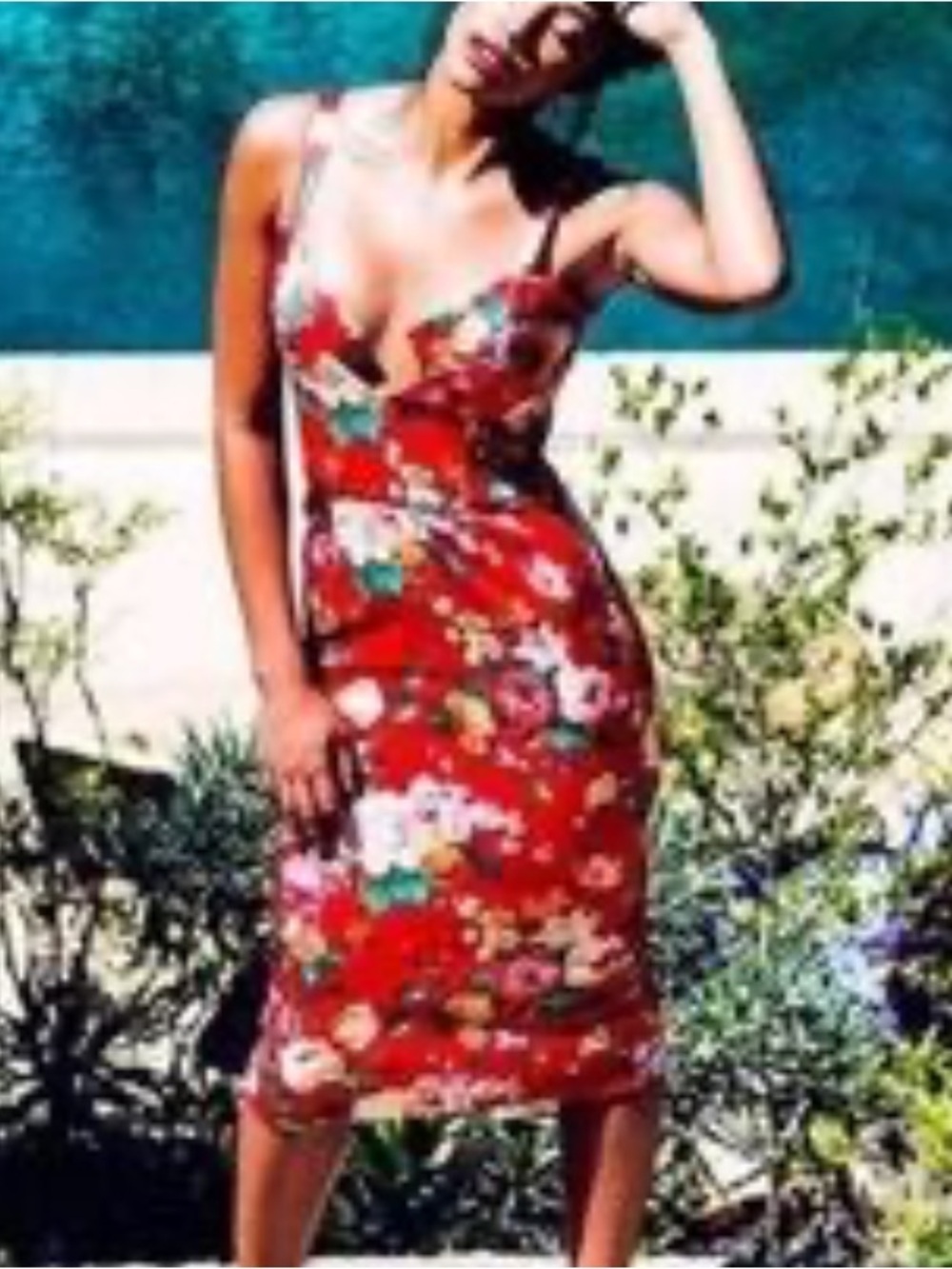 Again Los Angeles Dylan Bustier Dress Flower Print